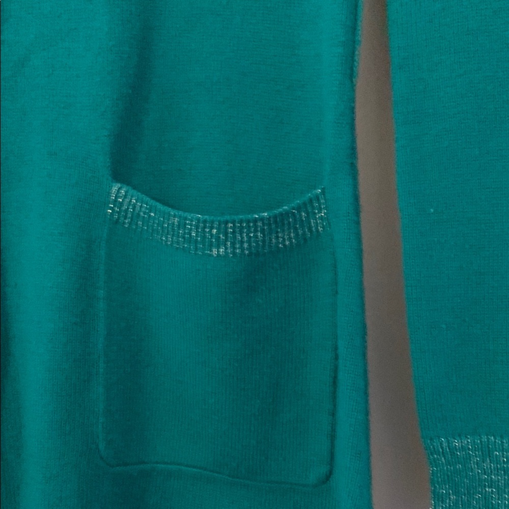 Guess - Studded Teal Knit Womens Dress Blouse Size Small Long Sleeve - Picture 7 of 8